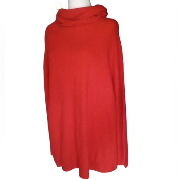 Shamask Red Orange Cowl Neck Oversized 100% Cashmere Sweater Size 1 10 - Picture 4 of 8